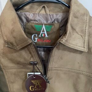 A COLLEZIONI Italian Made Mens Brown Sueded Jacket Sz S NWT